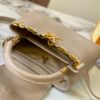 Top-Grade Original Guangzhou Stock M12297 Beige Lizard Leather with Gold Diamond Crown Capucines BB Bag
