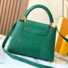Top-Grade Original Guangzhou Stock M12297 Green Lizard Skin with Gold Diamond Crown Triangle Capucines BB Bag