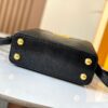 Top Grade Original Guangzhou M12296 Black Lizard Leather with Gold Diamond Crown Capucines Mini Bag