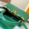 Top-Grade Original Guangzhou Stock M12297 Green Lizard Skin with Gold Diamond Crown Triangle Capucines BB Bag