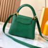 Top Quality Original Guangzhou Stock M12296 Green Lizard Skin with Golden Diamond Crown 🔺 This Capucines Mini Bag Features Luxurious Lizard Leather Over Soft Lambskin Lining, Accented with Brilliant Metallic Hardware