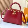 Top-Grade Original Guangzhou Stock M12297 Burgundy Lizard Skin with Gold Diamond Crown ▲ This Capucines BB Bag Exquisitely Combines Luxurious Lizard Exterior, Soft Lamb Leather Lining, and Lustrous Metallic Hardware