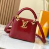 Top Quality Original Guangzhou Stock M12296 Burgundy Lizard Skin Combined with Golden Diamond Crown 🔺 This Capucines Mini Bag Features Luxurious Lizard Leather Exterior with Soft Lambskin Lining, Accented with Brilliant Metallic Hardware