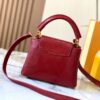 Top Quality Original Guangzhou Stock M12296 Burgundy Lizard Skin Combined with Golden Diamond Crown 🔺 This Capucines Mini Bag Features Luxurious Lizard Leather Exterior with Soft Lambskin Lining, Accented with Brilliant Metallic Hardware