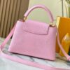 Top-Quality Original Guangzhou Stock M12297 Pink Lizard Skin with Gold-Tone Crown Triangle Capucines BB Bag