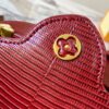 Top Quality Original Guangzhou Stock M12296 Burgundy Lizard Skin Combined with Golden Diamond Crown 🔺 This Capucines Mini Bag Features Luxurious Lizard Leather Exterior with Soft Lambskin Lining, Accented with Brilliant Metallic Hardware