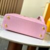 Top-Quality Original Guangzhou Stock M12297 Pink Lizard Skin with Gold-Tone Crown Triangle Capucines BB Bag