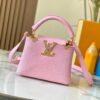 Top Quality Original Guangzhou M12296 Pink Lizard Leather Combined with Golden Diamond Crown 🔺 Capucines Mini Bag