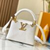 Top Quality Original Guangzhou M12296 White Lizard Skin with Gold Diamond Crown Capucines Mini Bag