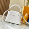 Top Quality Original Guangzhou M12296 White Lizard Skin with Gold Diamond Crown Capucines Mini Bag