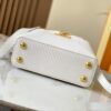 Top Quality Original Guangzhou M12296 White Lizard Skin with Gold Diamond Crown Capucines Mini Bag