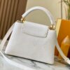 Top Quality Guangzhou Original M12297 White Lizard Skin with Gold Diamond Crown Triangle Capucines BB Bag