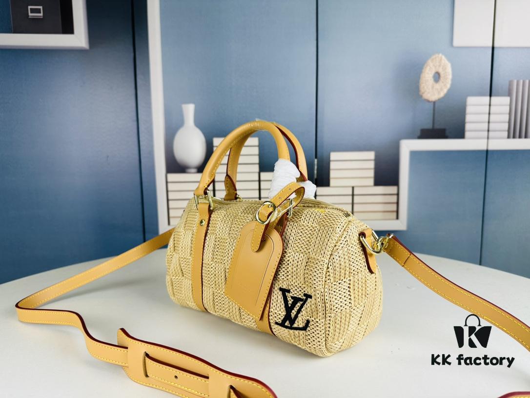 New Arrival LV Straw Keepall Pillow Bag