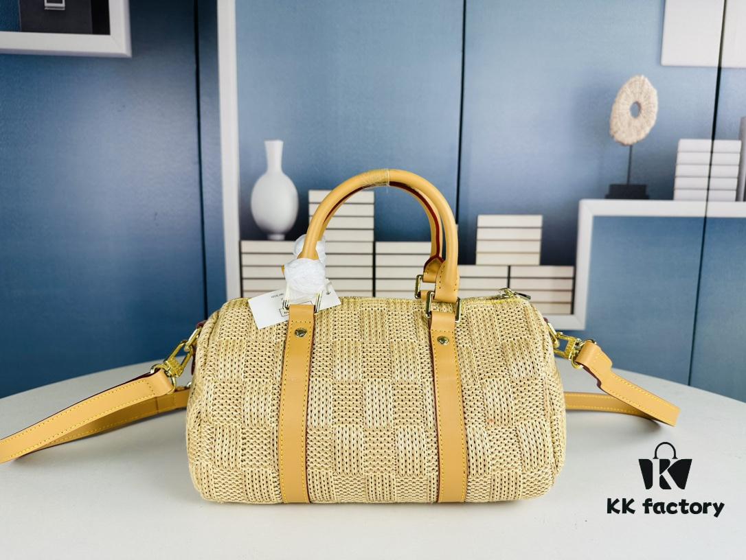 New Arrival LV Straw Keepall Pillow Bag