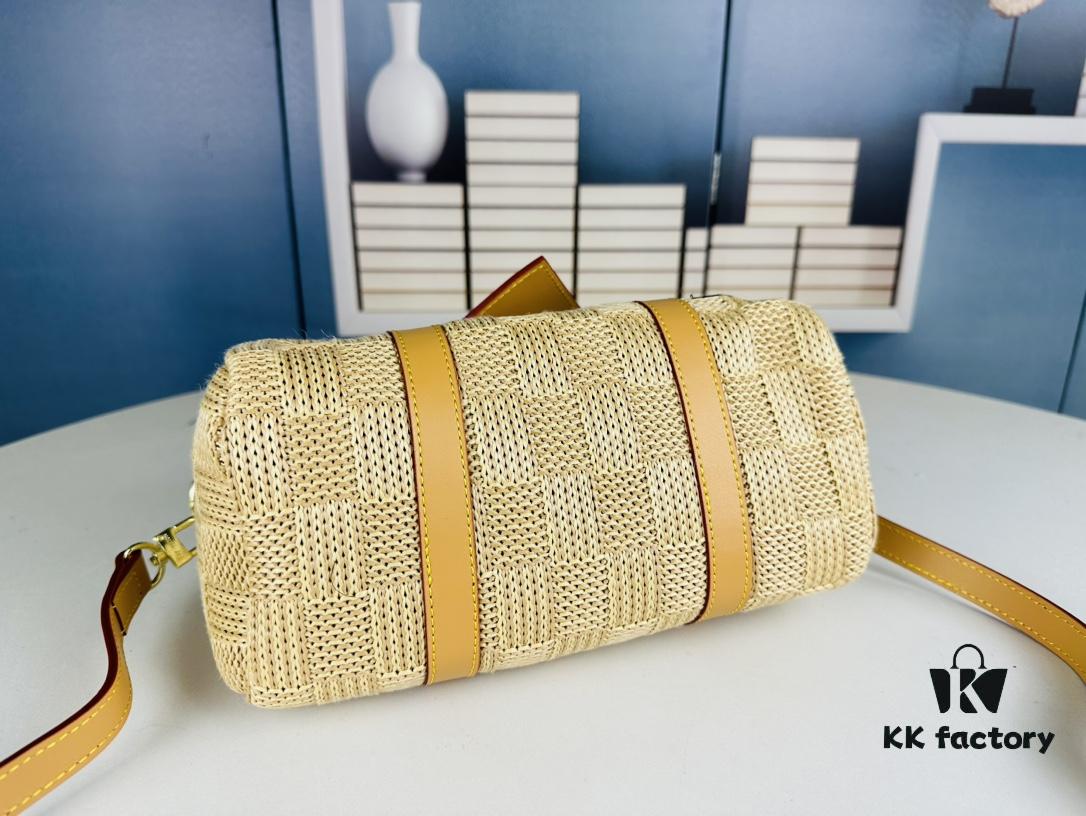 New Arrival LV Straw Keepall Pillow Bag