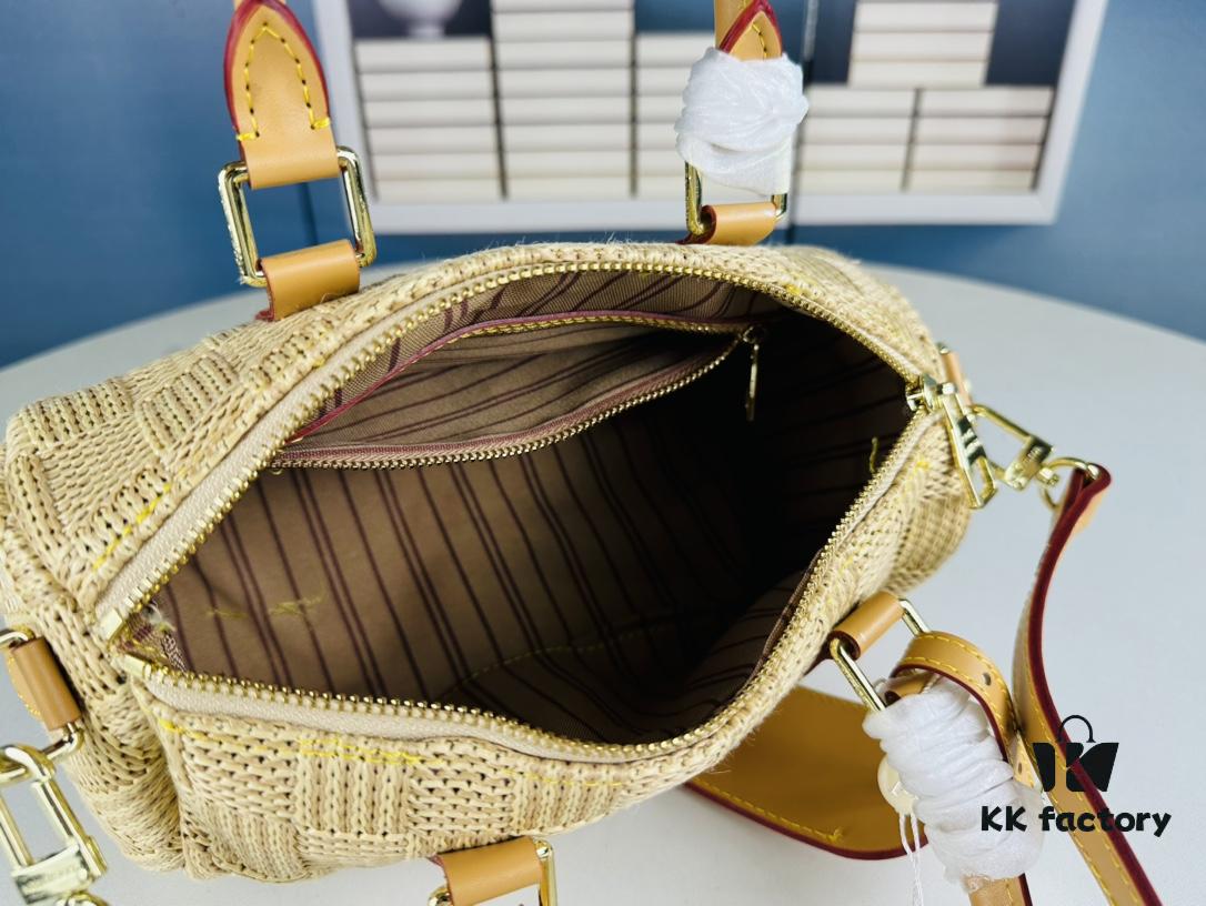 New Arrival LV Straw Keepall Pillow Bag