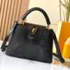 Top Quality Original Guangzhou M99528 Black Lizard Leather Gold Buckle Capucines BB Handbag