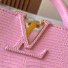 69307e0a6e68136f4d9a733a Top Quality Original Guangzhou Stock M99528 Pink Lizard Skin Gold Buckle Capucines BB Handbag