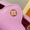 69307e0e6e68136f4d9a7342 Top Quality Original Guangzhou Stock M99527 Pink Lizard Leather with Gold Hardware Capucines Mini Bag