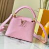 69307e106e68136f4d9a7344 Top Quality Original Guangzhou Stock M99527 Pink Lizard Leather with Gold Hardware Capucines Mini Bag