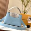 Upgraded M21150 Ice Blue Capucines Medium Handbag