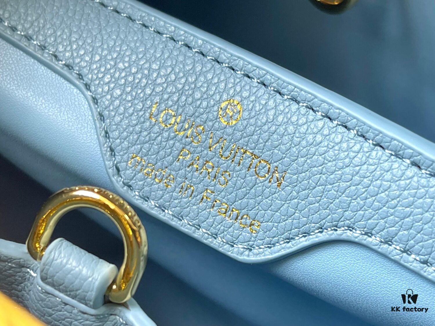 Upgraded M21150 Ice Blue Capucines Medium Handbag