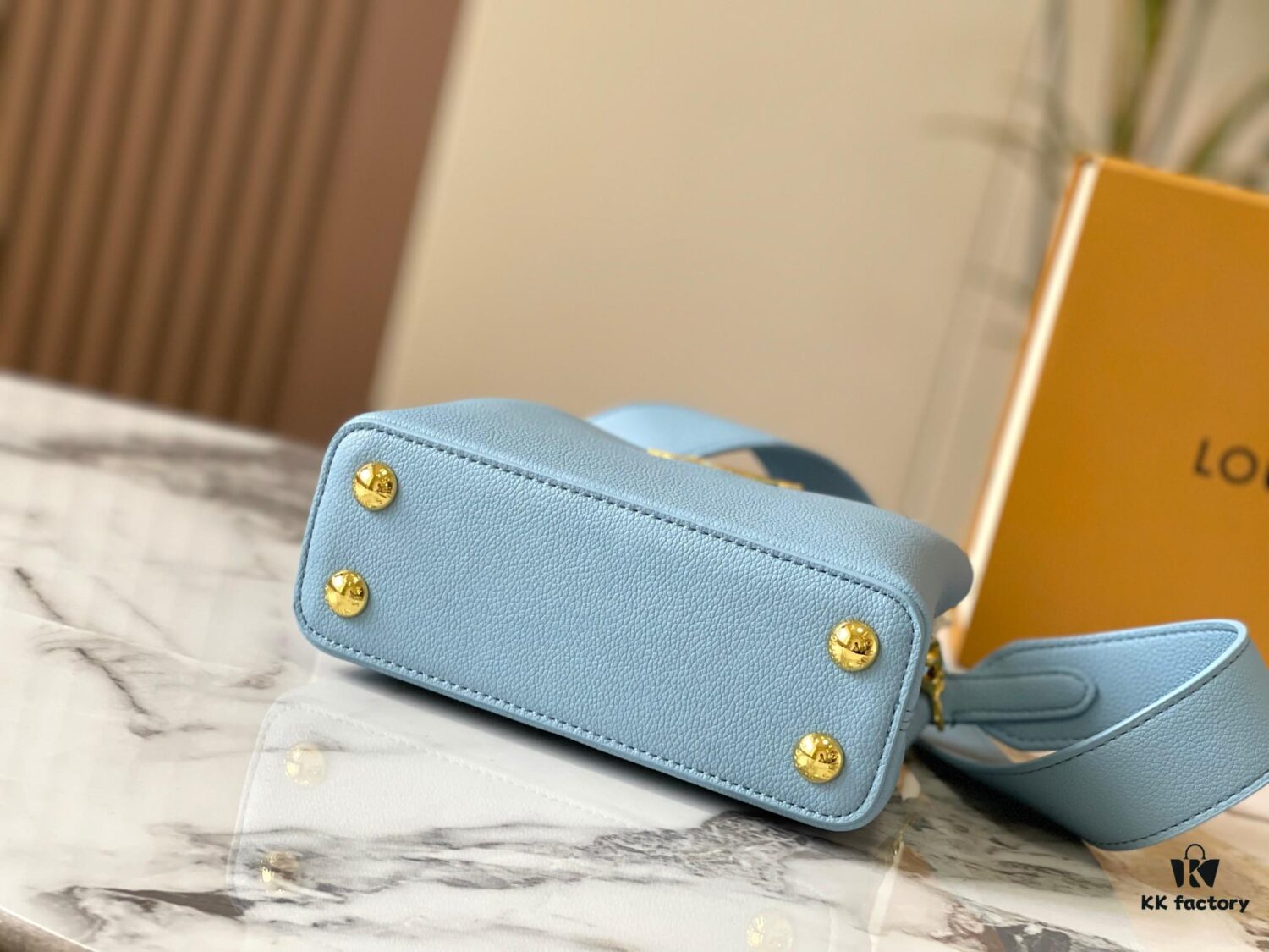 Upgraded Version M21168 Ice Blue Capucines Mini Bag