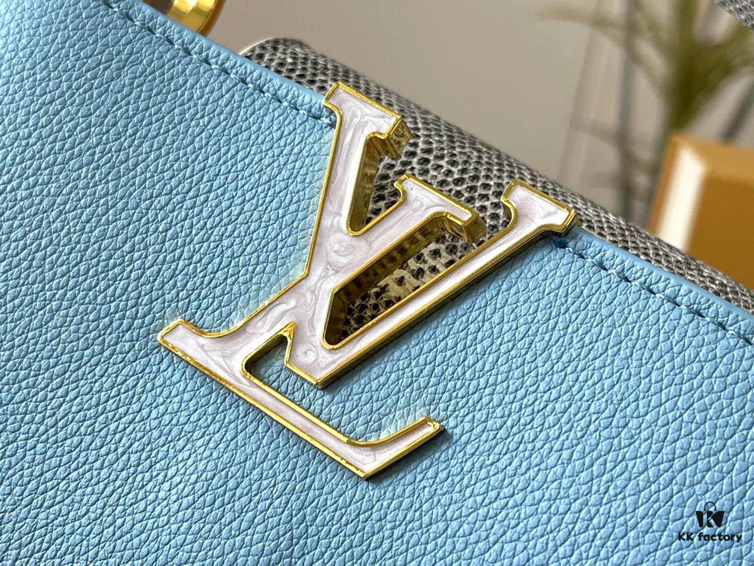 Upgraded Version M21168 Ice Blue Capucines Mini Bag