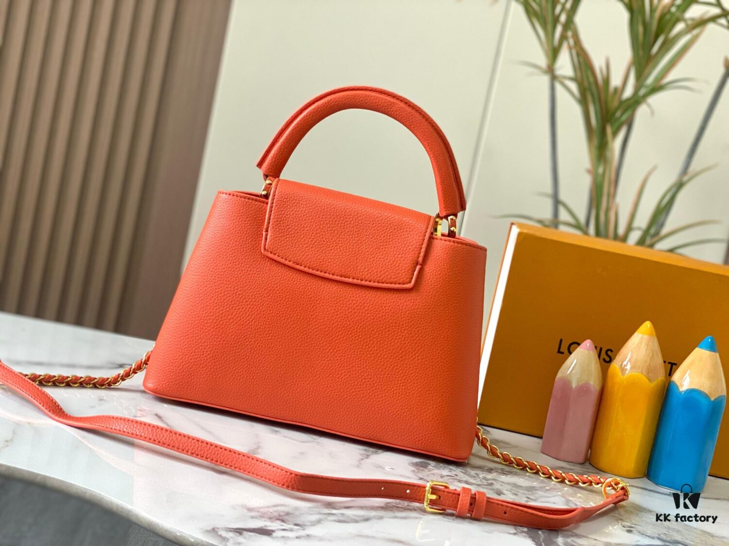 Exclusive On-Site Photo - M22055 Capucines Medium Handbag
