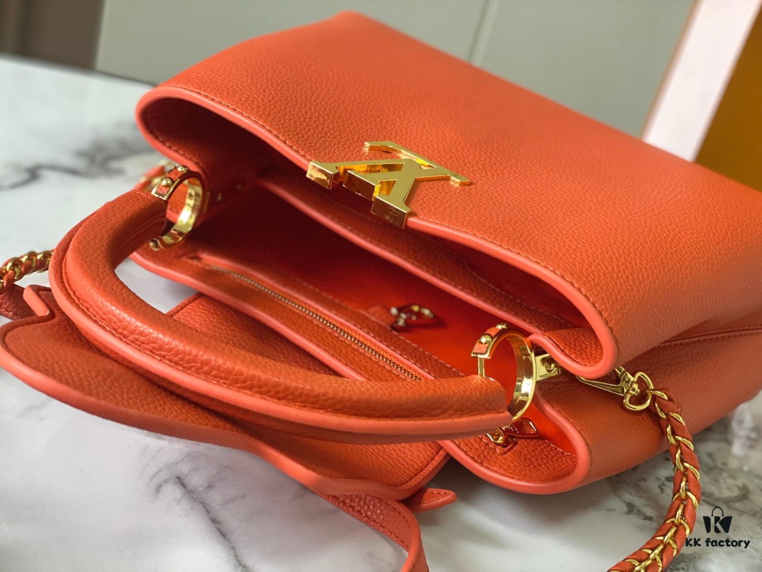 Exclusive On-Site Photo - M22055 Capucines Medium Handbag