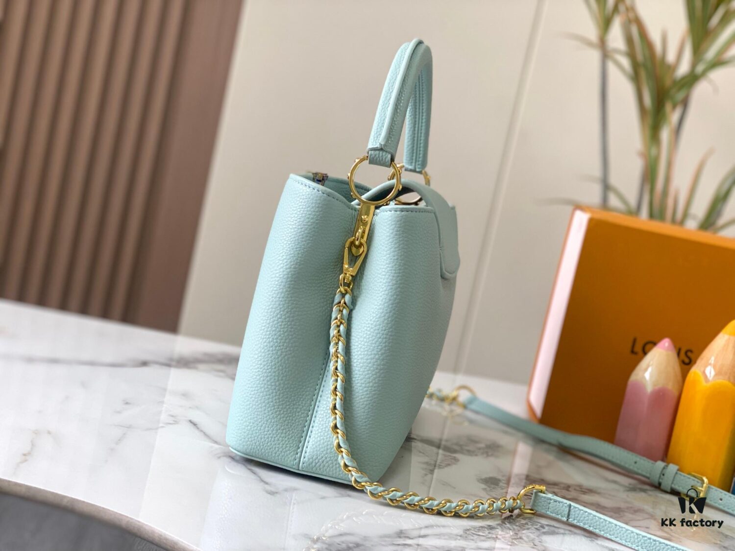 Exclusive On-Site Photo - M22055 Capucines Medium Handbag