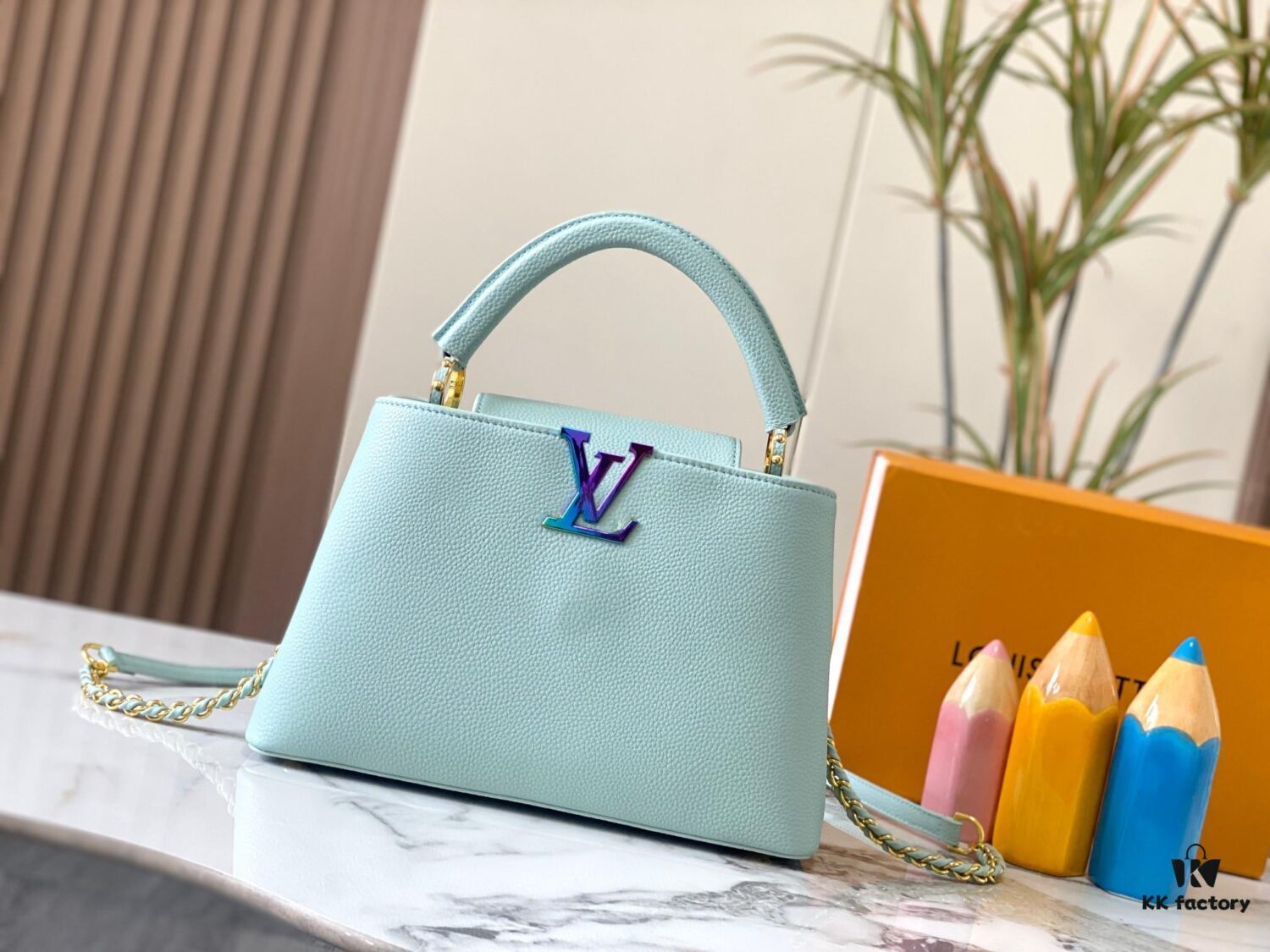 Exclusive On-Site Photo - M22055 Capucines Medium Handbag