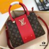 New LV Monogram Leather Handheld, Shoulder and Crossbody Bag Model 55339 with Long Strap