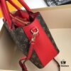 New LV Monogram Leather Handheld, Shoulder and Crossbody Bag Model 55339 with Long Strap
