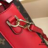 New LV Monogram Leather Handheld, Shoulder and Crossbody Bag Model 55339 with Long Strap