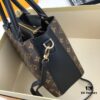 New LV Monogram Leather Handheld, Shoulder and Crossbody Bag Model 55339 with Long Strap