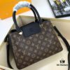 New LV Monogram Leather Handheld, Shoulder and Crossbody Bag Model 55339 with Long Strap