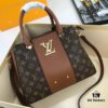 New LV Monogram Leather Handheld Shoulder Crossbody Bag Model 55339 with Long Strap, 2020 New Fashion Women's Bag with Monogram and Genuine Leather Strap