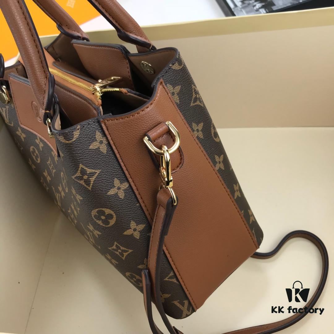 New LV Monogram Leather Handheld Shoulder Crossbody Bag Model 55339 with Long Strap, 2020 New Fashion Women's Bag with Monogram and Genuine Leather Strap