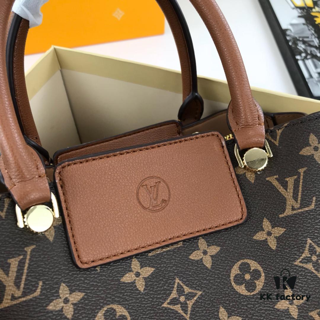 New LV Monogram Leather Handheld Shoulder Crossbody Bag Model 55339 with Long Strap, 2020 New Fashion Women's Bag with Monogram and Genuine Leather Strap