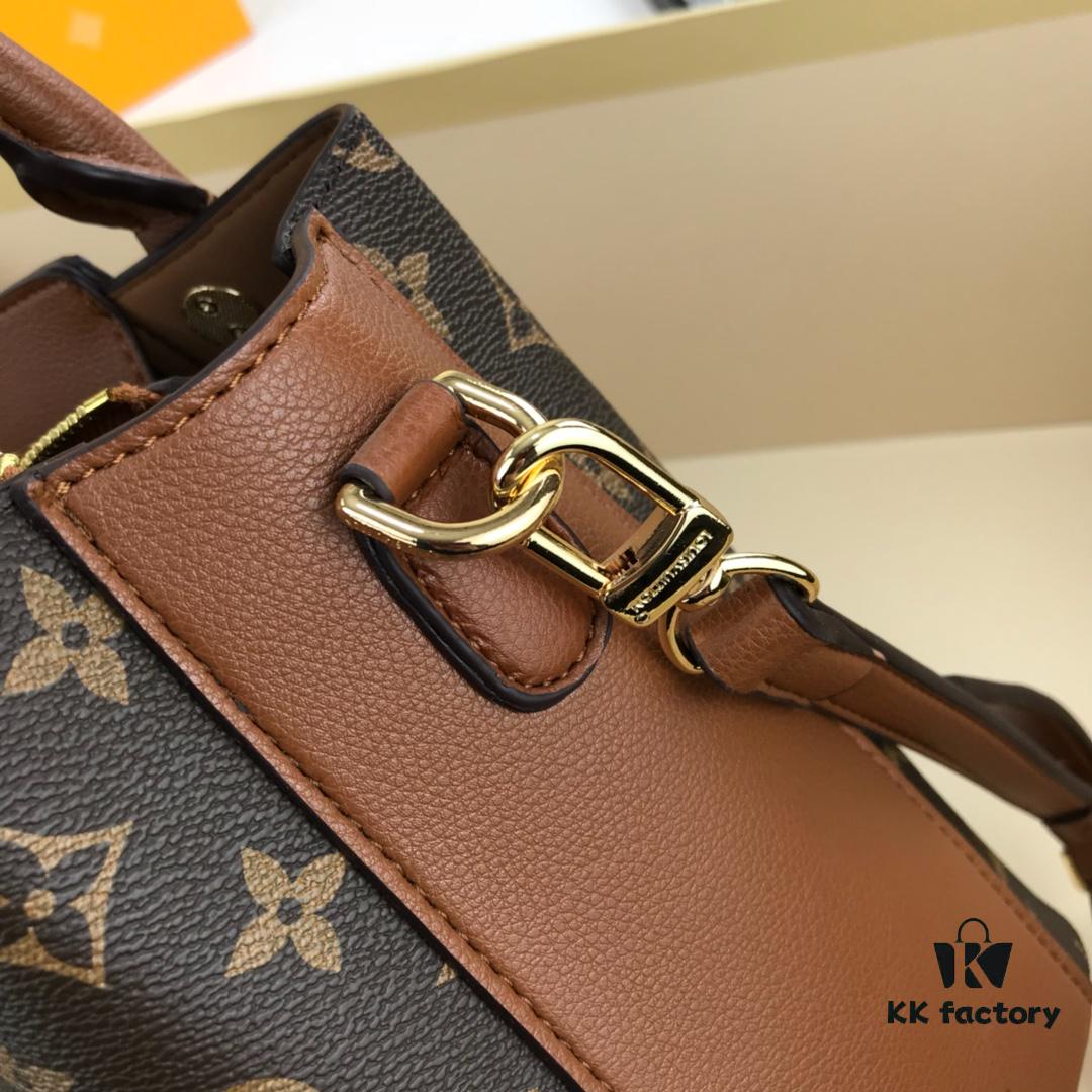 New LV Monogram Leather Handheld Shoulder Crossbody Bag Model 55339 with Long Strap, 2020 New Fashion Women's Bag with Monogram and Genuine Leather Strap