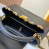 69307eee6e68136f4d9a74bc Top Quality Original Guangzhou Version M24585 Black and Gold Diamond Flower Crown Capucines Handbag