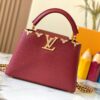 69307f166e68136f4d9a74f9 Top Quality Original Guangzhou Version M24584 Burgundy and Gold Crystal Flower Crown Capucines Handbag