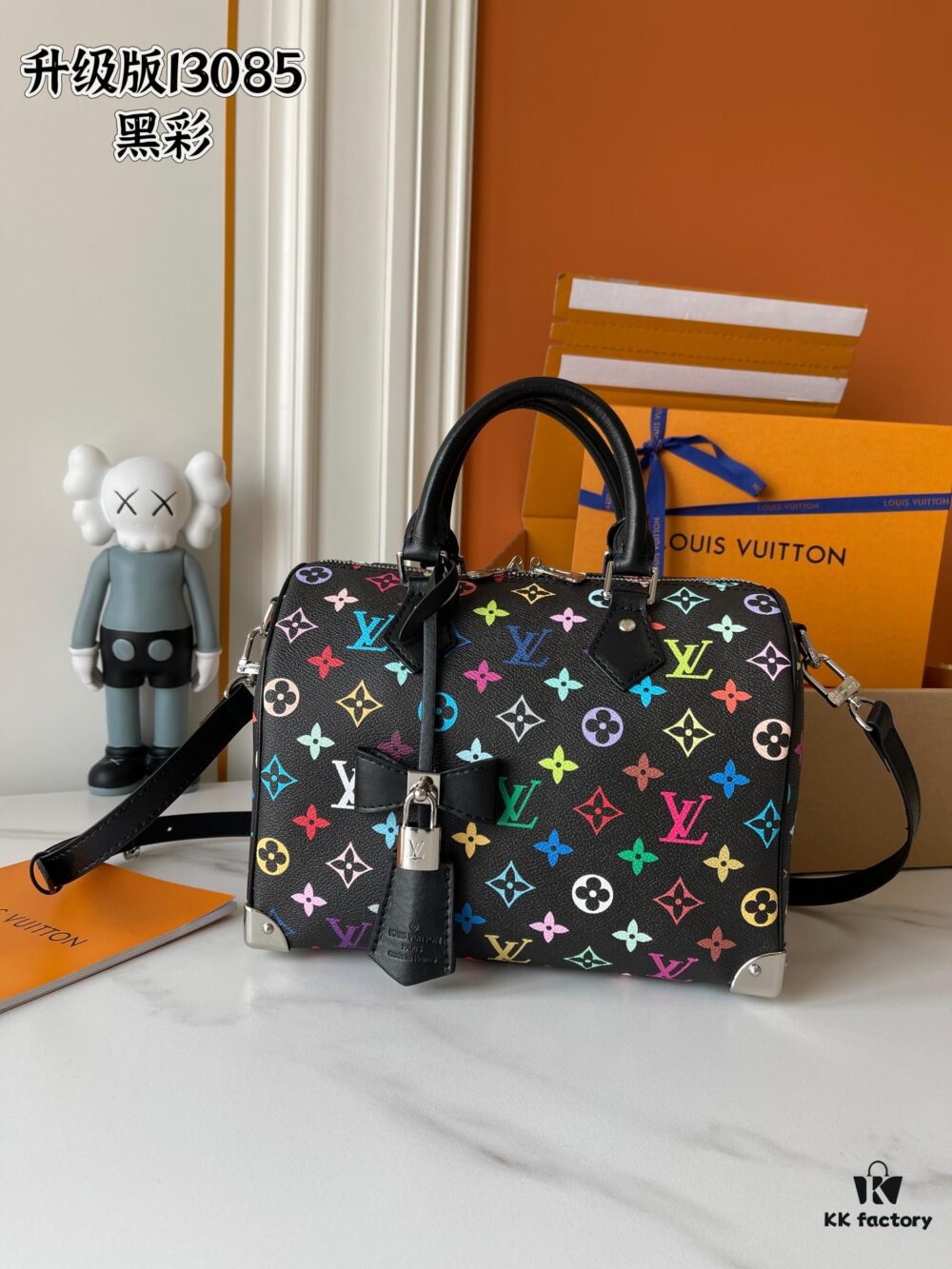 Upgraded Version 200 (Actual Photos, Authentic Match) M13805-M13085-M13257 LV Takashi Murakami Co-Branded Nano Speedy Handbag