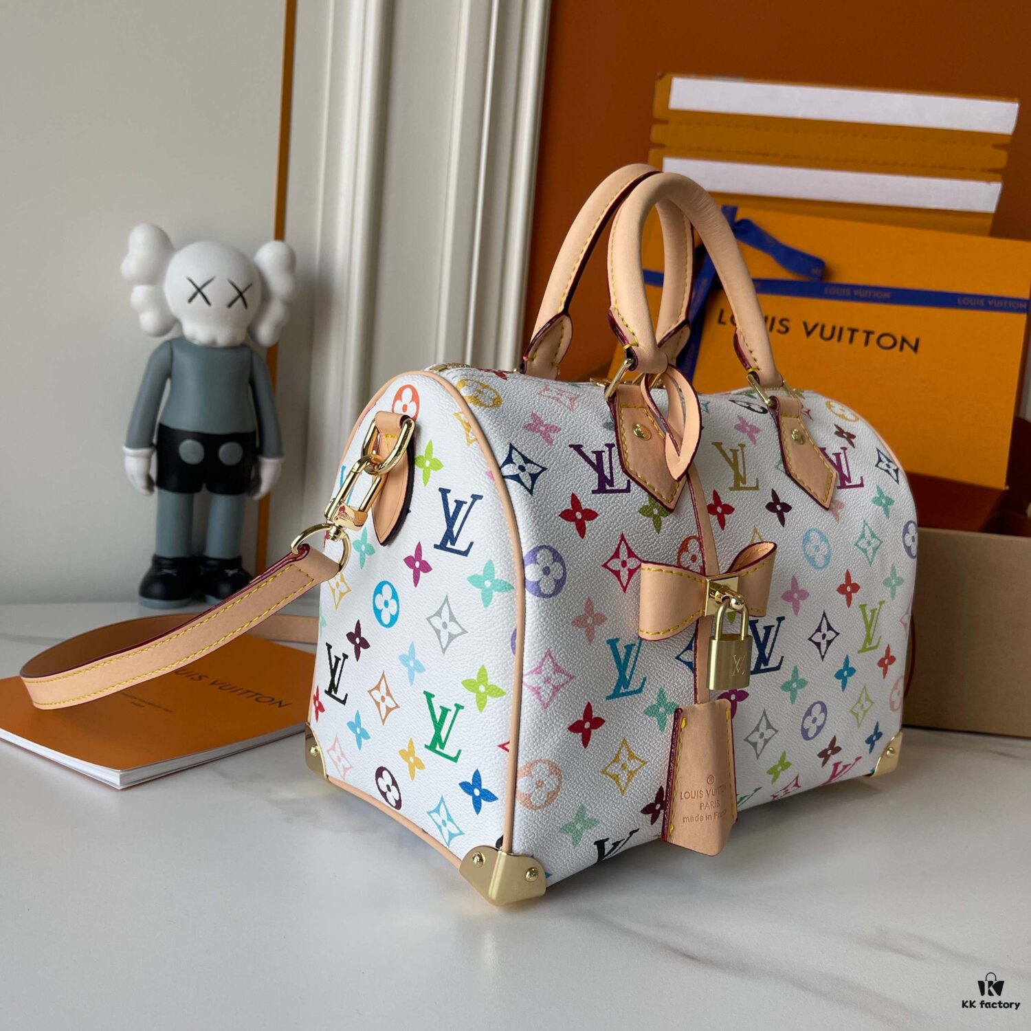 Upgraded Version 200 (Actual Photos, Authentic Match) M13805-M13085-M13257 LV x Murakami Takashi Collaboration Nano Speedy Bag