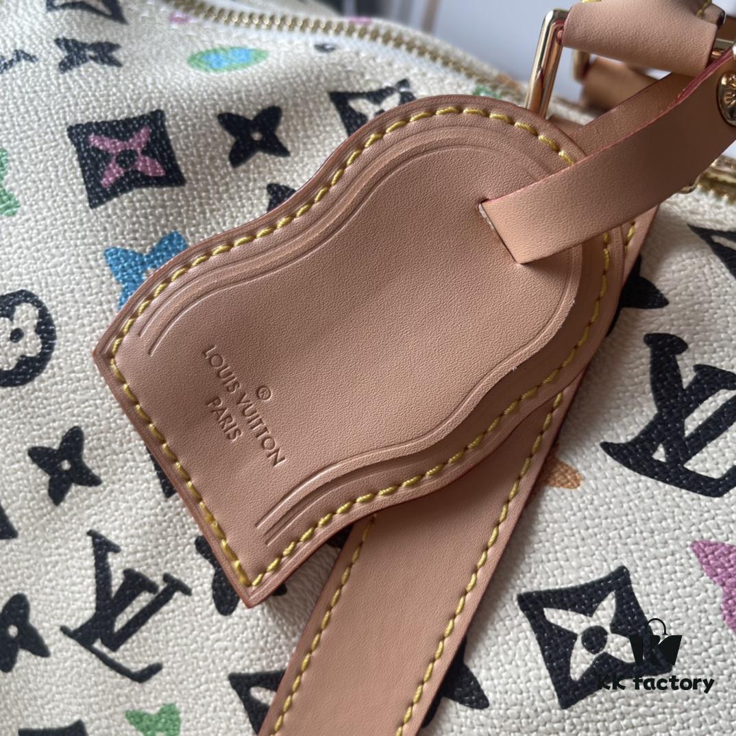 Upgraded Version 250 M24901 Coffee Rainbow M24233 White Rainbow, This Year's Hottest LV x YK Keepall 50 Combines Classic Design with Iconic Details