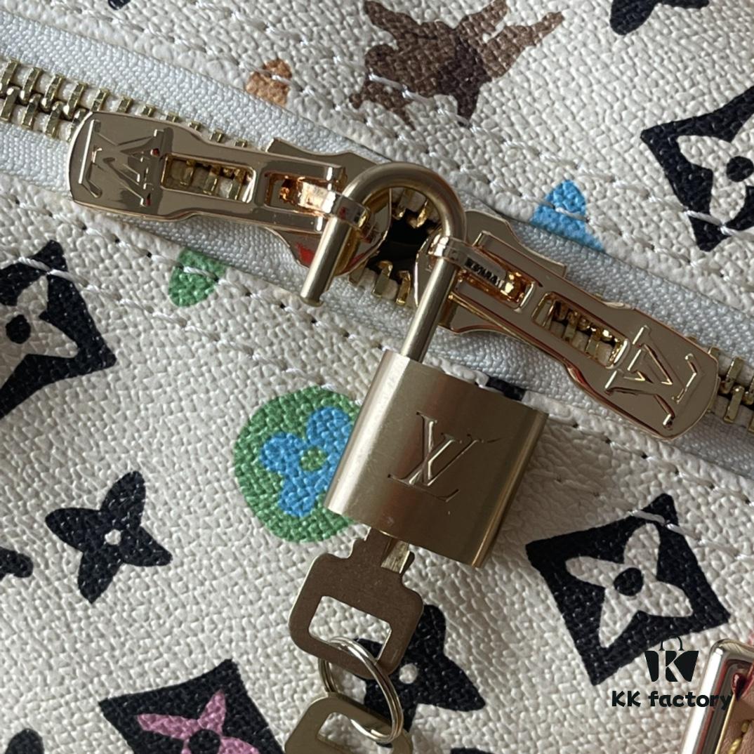 Upgraded Version 250 M24901 Coffee Rainbow M24233 White Rainbow, This Year's Hottest LV x YK Keepall 50 Combines Classic Design with Iconic Details