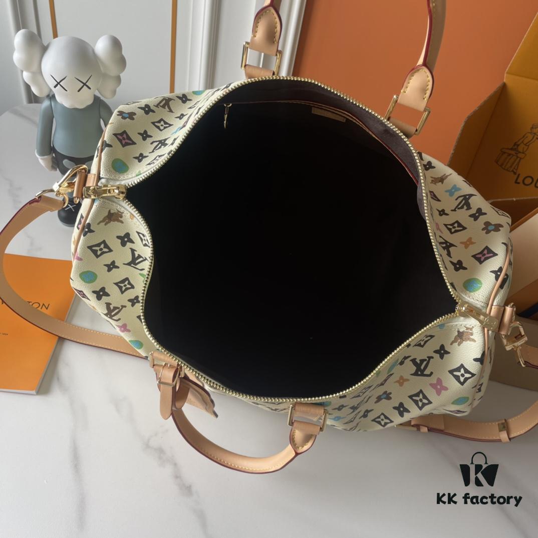 Upgraded Version 250 M24901 Coffee Rainbow M24233 White Rainbow, This Year's Hottest LV x YK Keepall 50 Combines Classic Design with Iconic Details