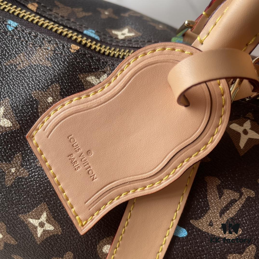 Upgraded Version 250 M24901 Coffee Rainbow M24233 White Rainbow, This Year's Hottest LV X YK Keepall 50 Combines Classic Design with Iconic Details