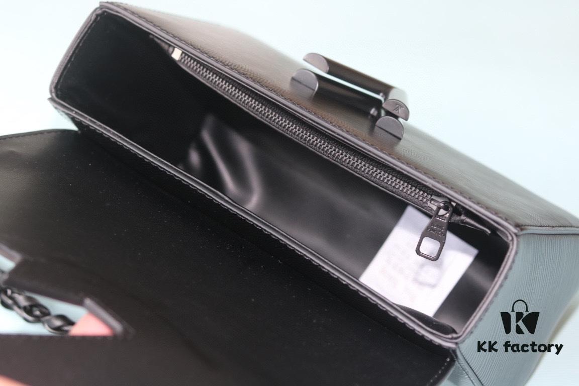 2024 New Black Warrior LV Twist Medium Bag - Upgraded Epi Grain Leather with Twist Lock Design